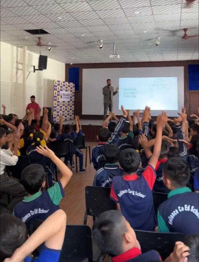 Students at an Eco Sathi school workshop on the 5R principles